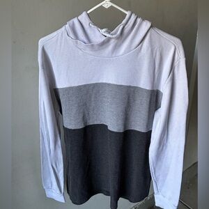 Colorblock Hoodie in White, Gray, and Black